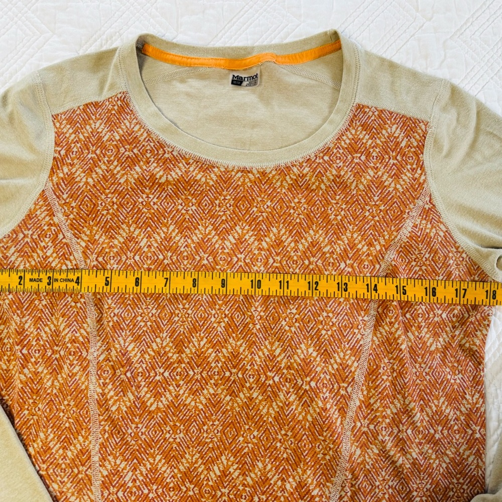 Marmot Long Sleeve Thermal Orange/Neutral Size Medium - Picture 6 of 7